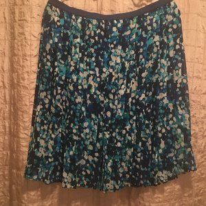 Lined Pleated Skirt with Dots - Petite Medium